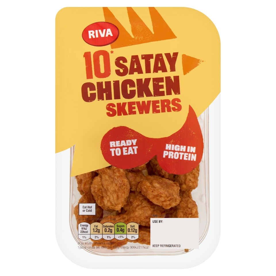 Riva 10 Satay Chicken Skewers 100g