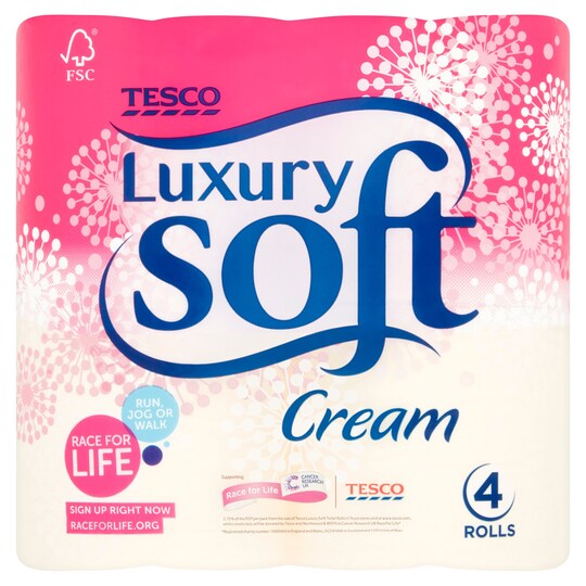 Tesco Luxury Soft Toilet Tissue Magnolia 4 Roll Tesco Groceries