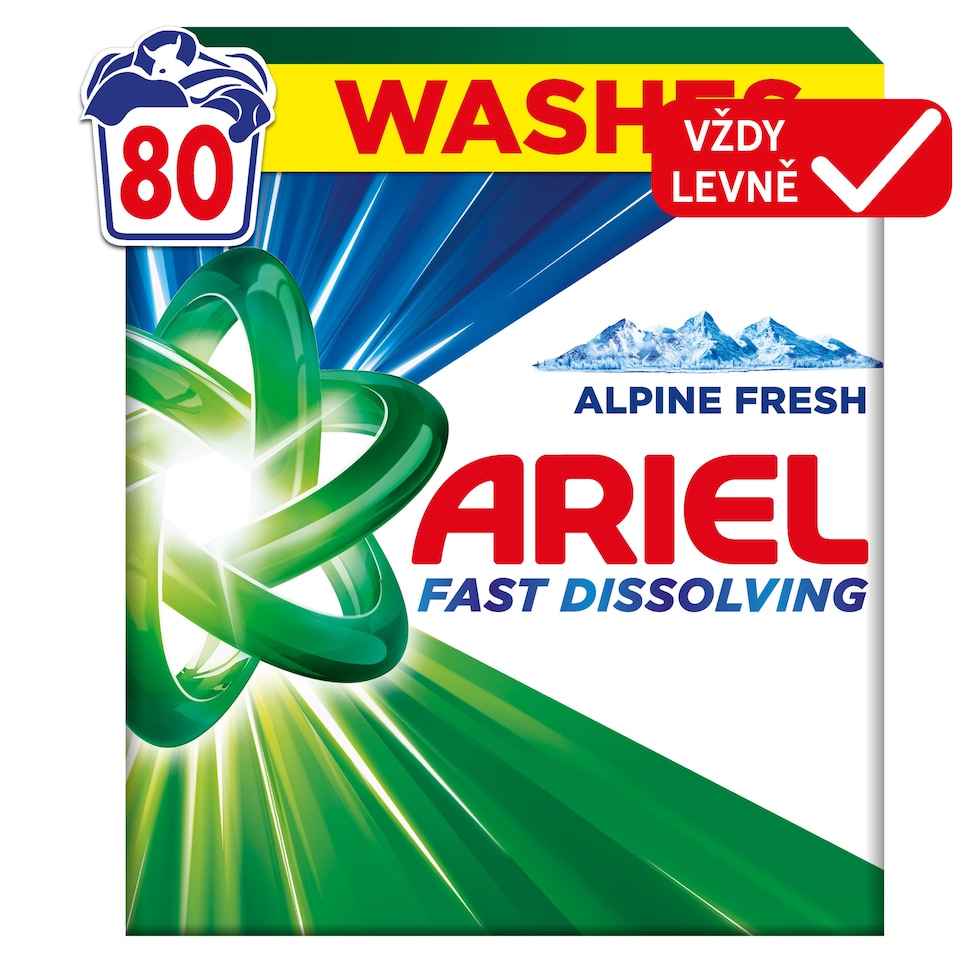 Obrázek 1 pro produkt Ariel Alpine Fresh Prací Prášek, 4.4kg, 80 Praní