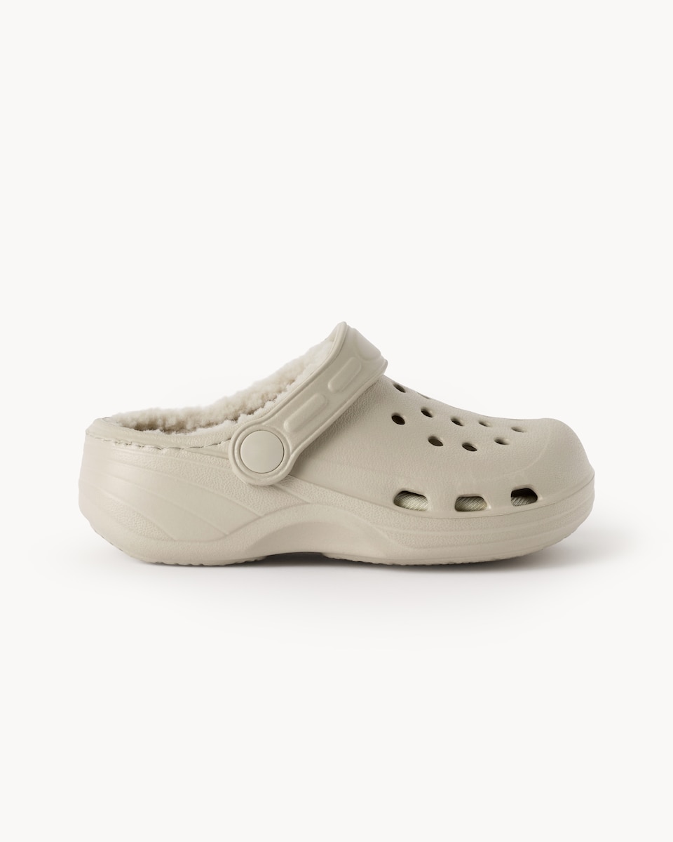image 1 of F&F Unisex Fleece Lined Clogs in Neutral