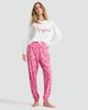 image 2 of F&F Pure Cotton Bow Print Pyjama Bottoms in Pink