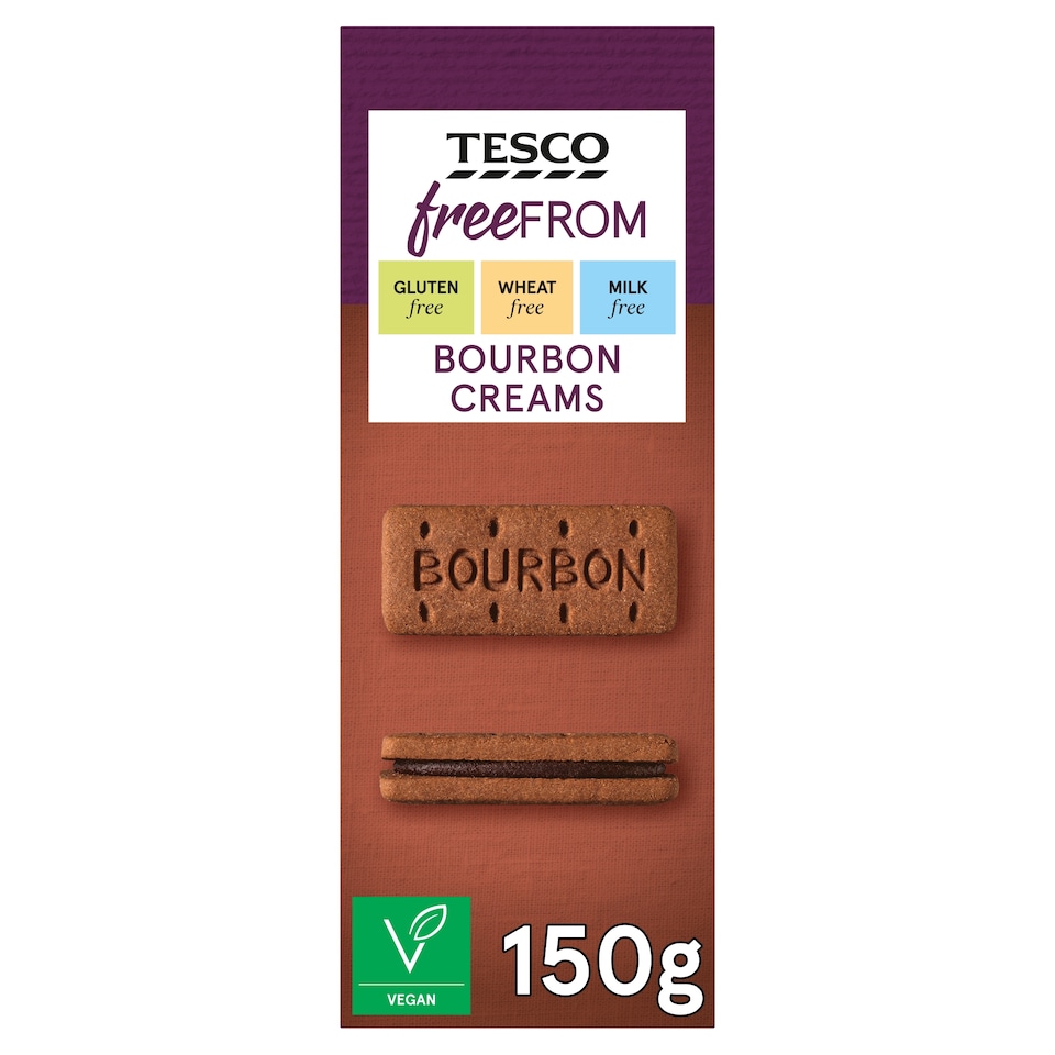 Tesco Free From Bourbon Creams Biscuits 150g