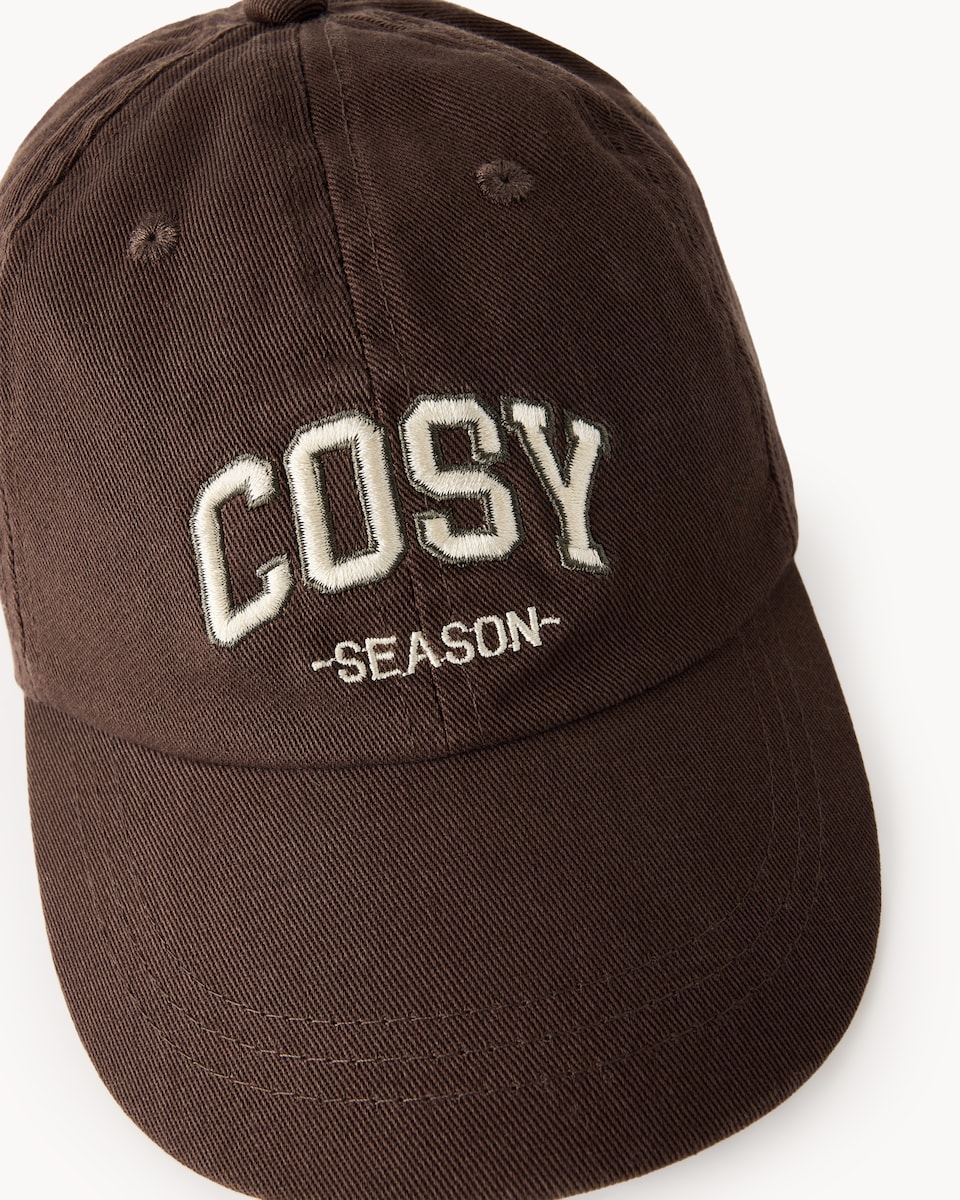 image 1 of F&F Girls Cosy Embroidered Cap in Brown