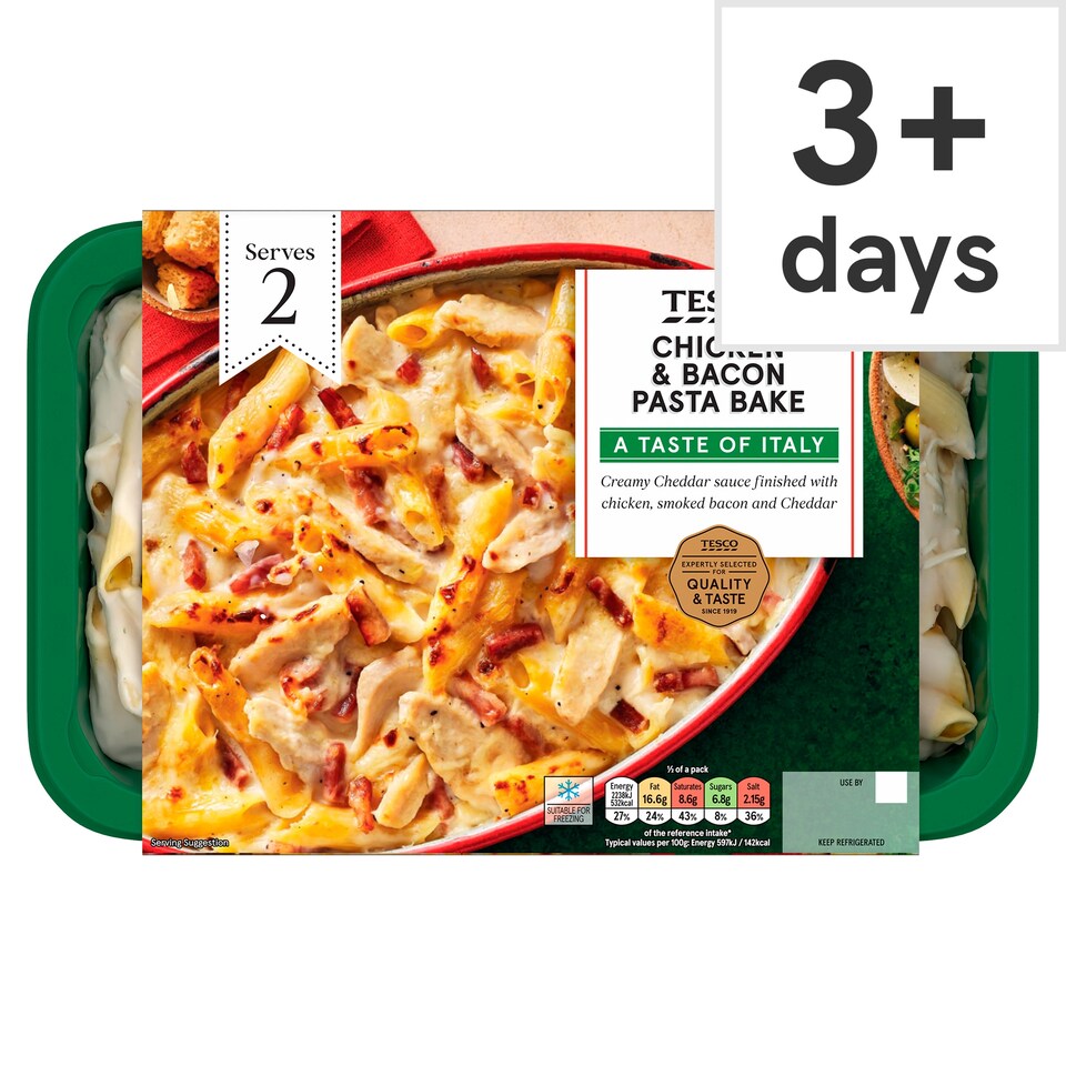 Tesco Chicken & Bacon Pasta Bake 750G