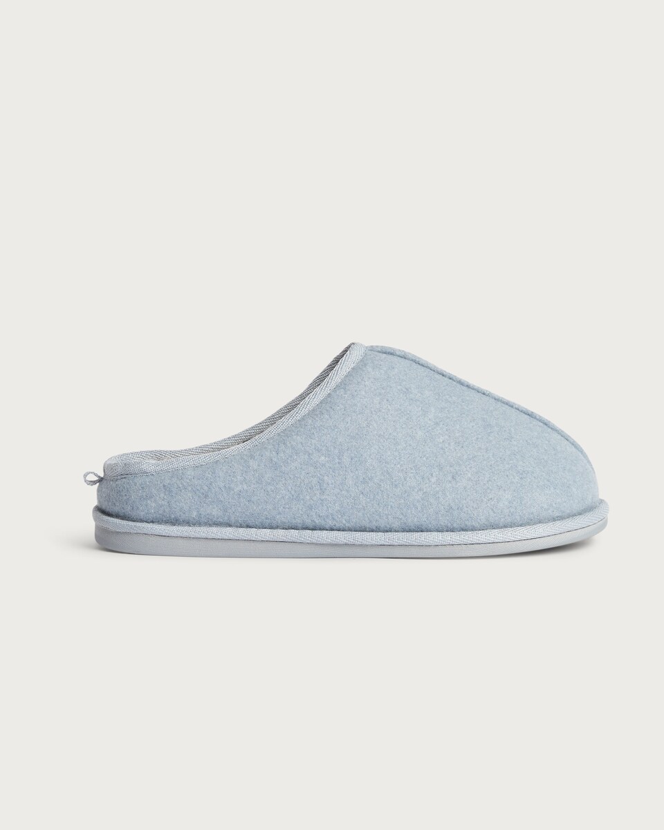 image 1 of F&F Felt Slip On Mule Slippers in Blue
