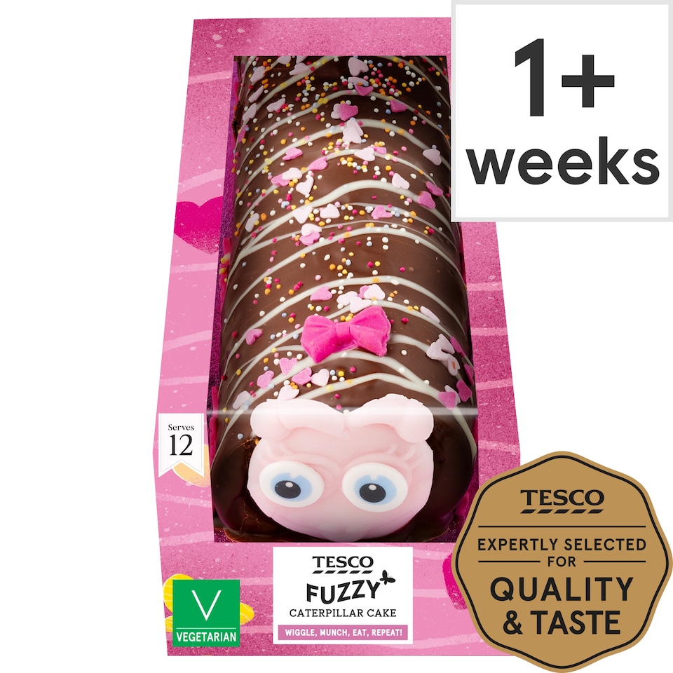 Tesco Fuzzy Caterpillar Cake - Chocolate 230g