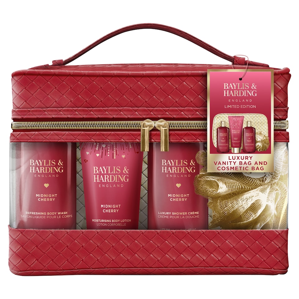 image 1 of BAYLIS & HARDING Midnight Cherry Luxury Vanity Bag Gift