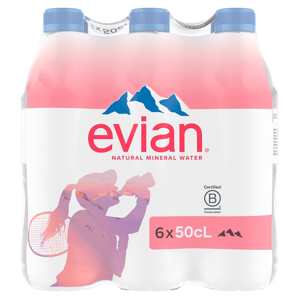 Evian Natural Bottled Mineral Still Water Multipack 6x500ml