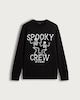 image 4 of F&F Cotton Rich Spooky Crew Skeleton Print Sweatshirt in Black