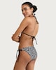 image 3 of F&F Geometric Print Tie Side Bikini Bottoms in Multi Black
