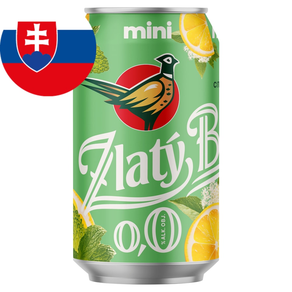 Zlatý Bažant Radler 0.0% Lemon Elderberry Mint 330 ml
