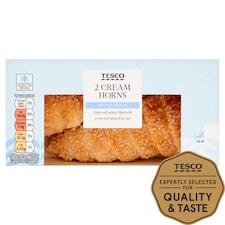Tesco Fresh Cream Horns 2 Pack, 110 G