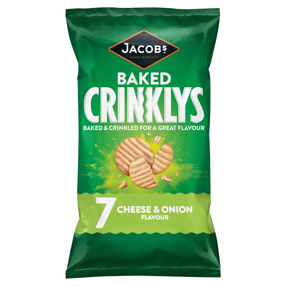 Jacobs Crinklys Cheese & Onion Crisps 7 x 25 g