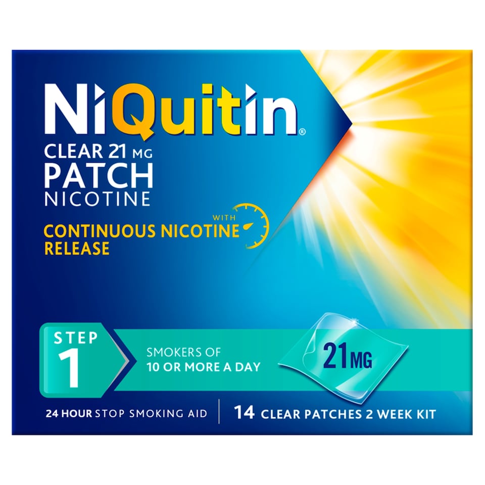 image 1 of NiQuitin Clear Patch Stop Smoking Aid 21mg Nicotine Patches 14s