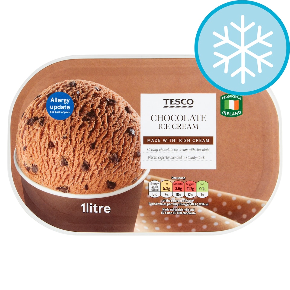 Tesco Chocolate Ice Cream 1 Litre
