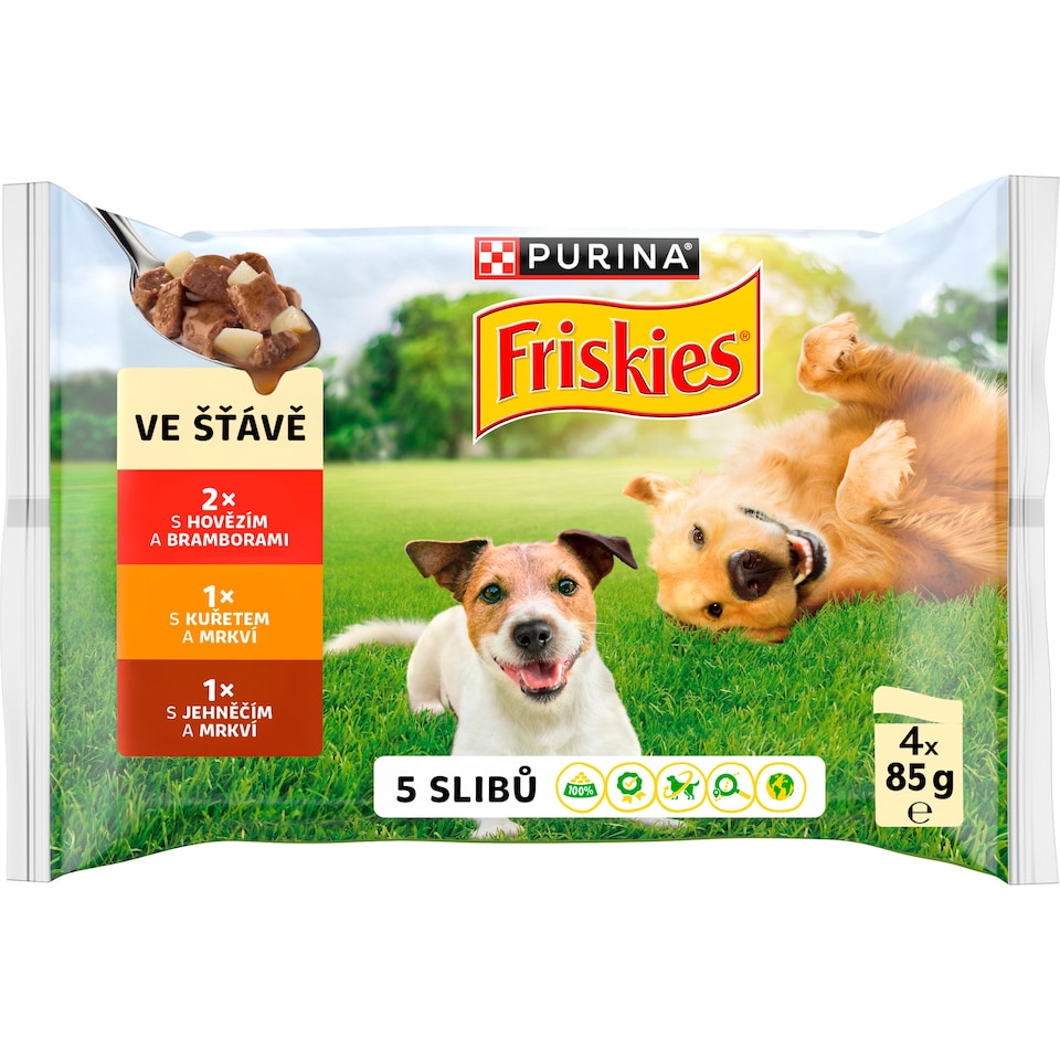 obrázok 1 z Friskies Adult kapsičky pre psov hovädzie, kura, jahňacie v šťave 4 x 85 g