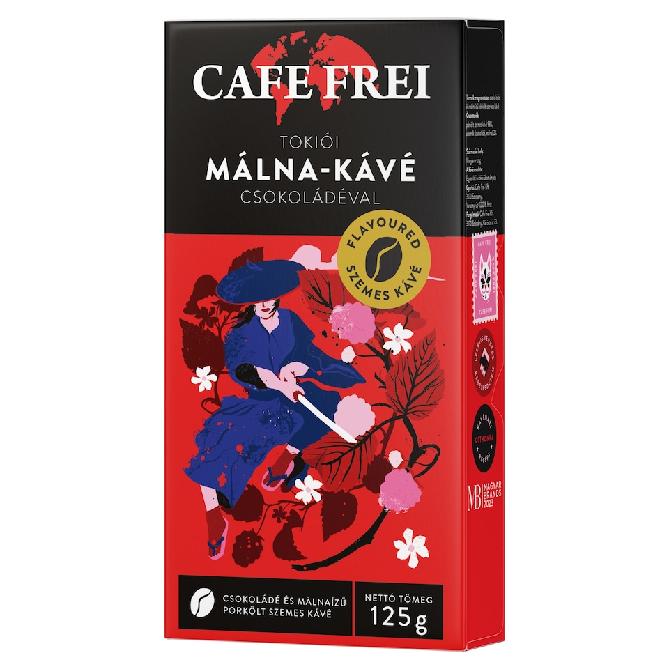 Cafe Frei csokoládé és málna ízű pörkölt szemes kávé 125 g