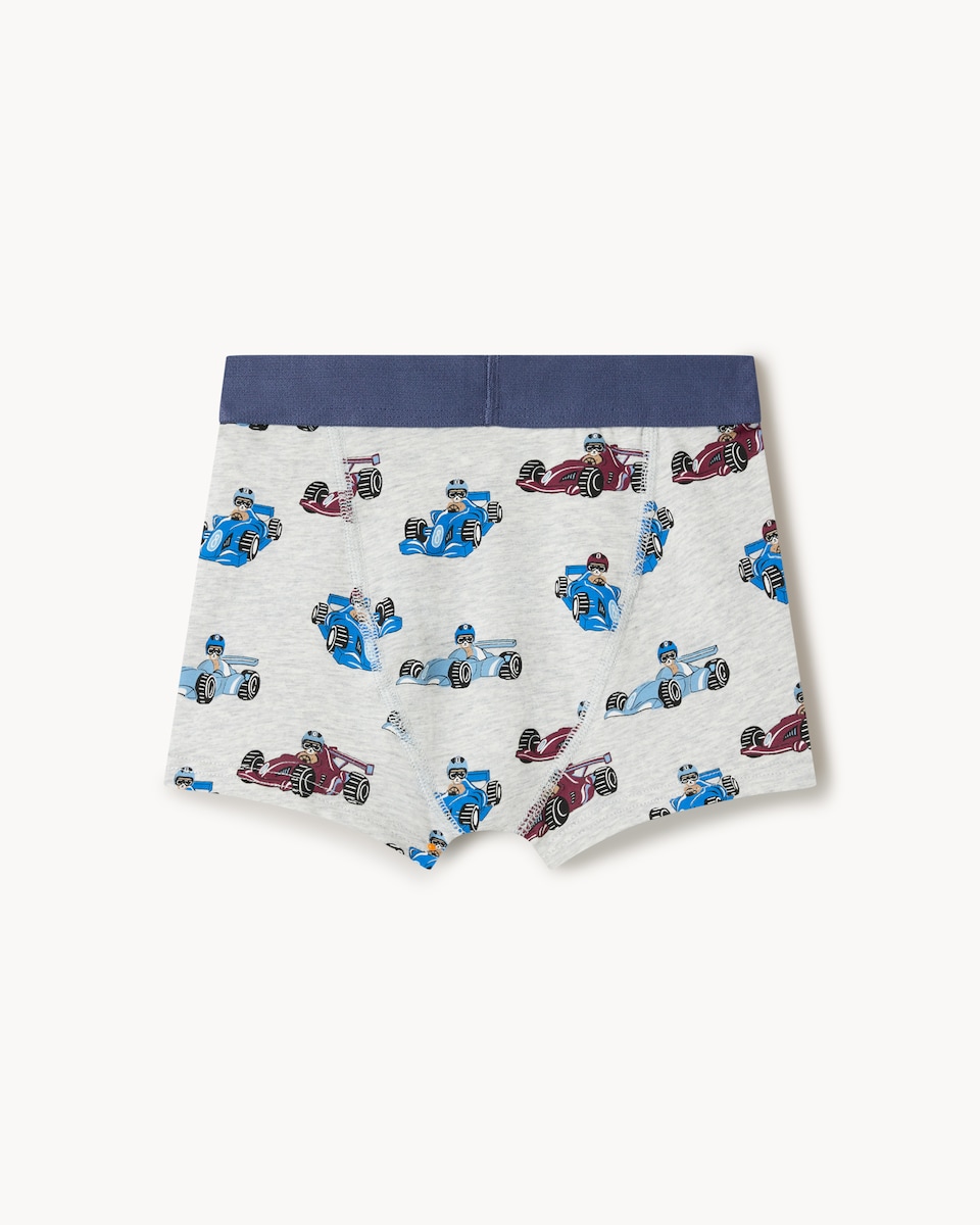 image 1 of F&F Boys 5-Pack Cotton Rich Racing Car Print Trunks in Multi