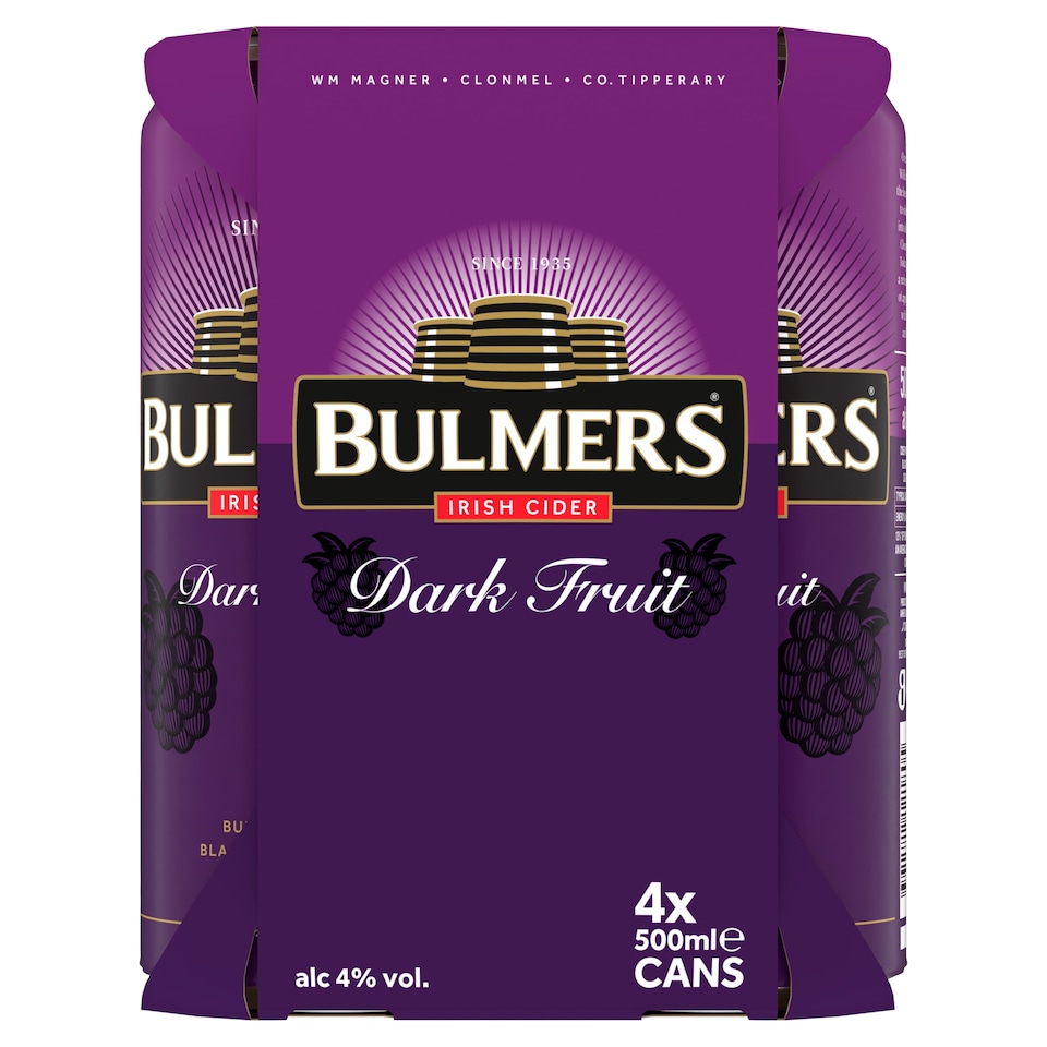 image 1 of Bulmers Dark Fruit Irish Cider 4X500ml