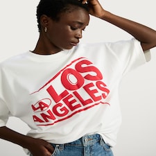 The F&F Edit Oversized Los Angeles Print T-Shirt in White