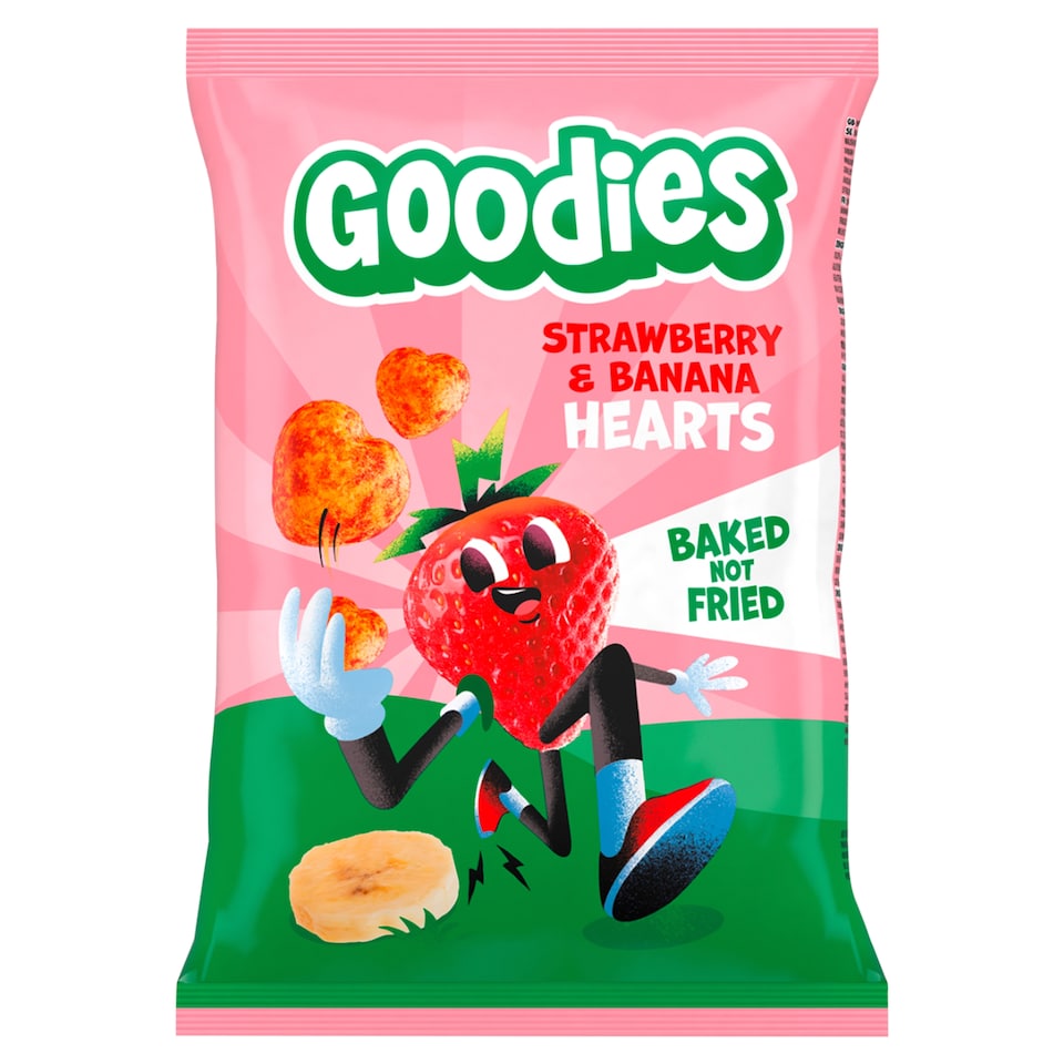 image 1 of Goodies Strawberry & Banan Hearts 30g