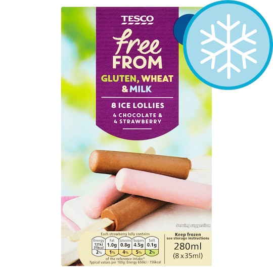 Tesco Free From Ice Lollies 8x35ml Tesco Groceries