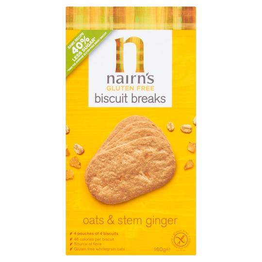Nairns Gluten Free Ginger Biscuit Break 160G Tesco Groceries