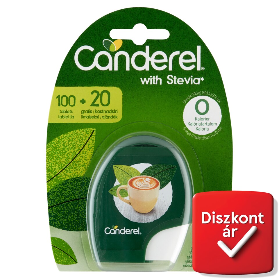 Canderel stevia növényből származó szteviol glikozid alapú asztali édesítőszer 120 db 10,2 g