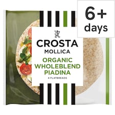 Crosta Mollica 4 Wholeblend Organic Piadina Flatbreads 300g