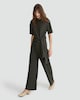image 1 of F&F Crinkle Wide Leg Co-ord Trousers in Olive
