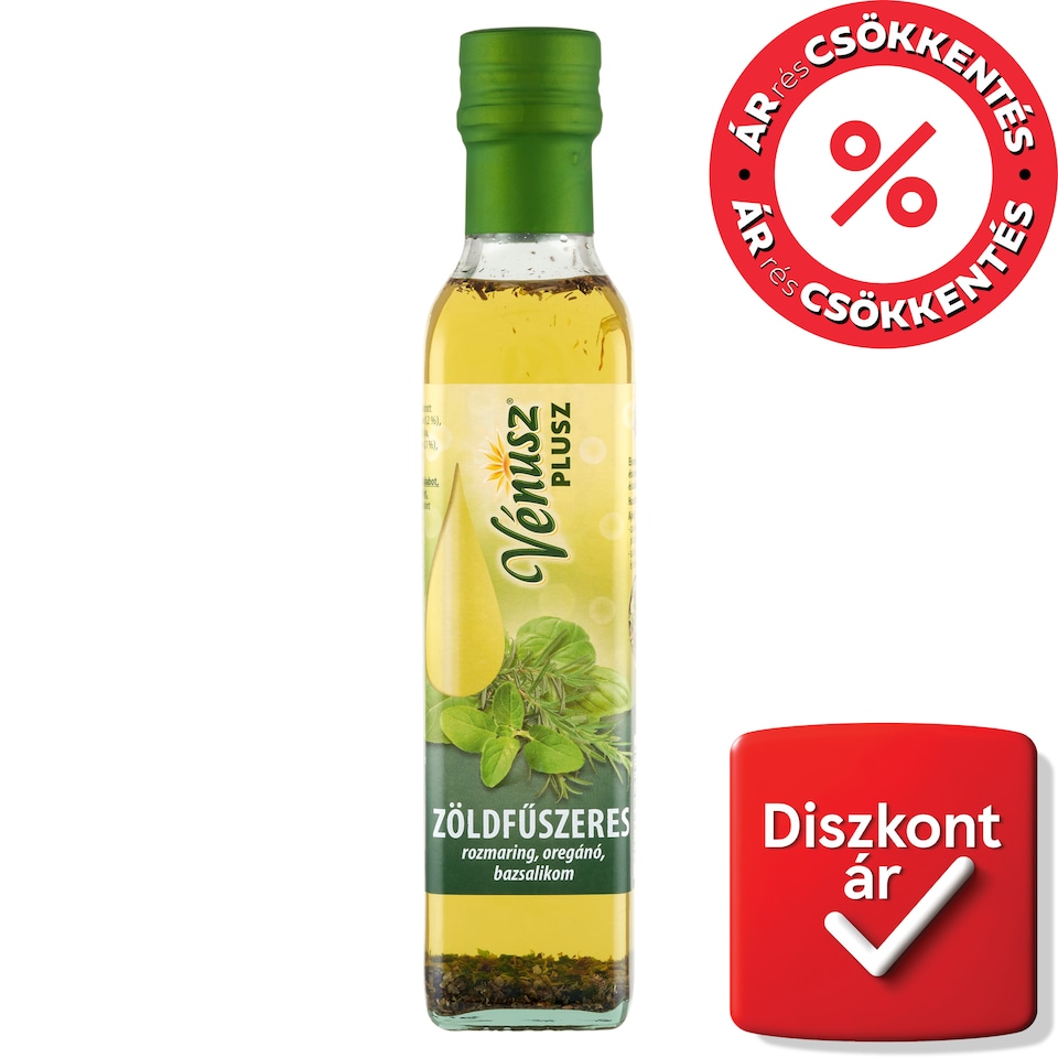 Vénusz Plusz Zöldfűszeres repceétolaj rozmaringos, oregánós és bazsalikomos fűszerezéssel 250 ml  1. kép