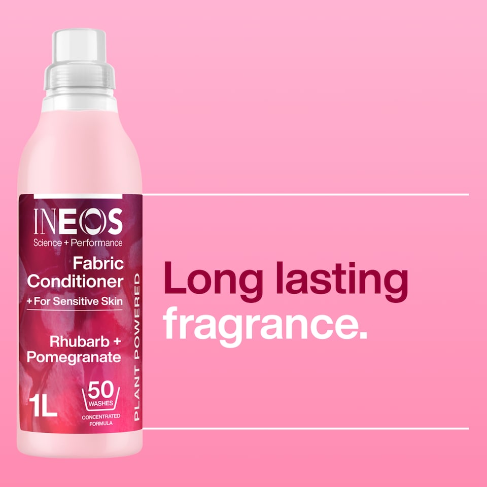 image 1 of INEOS Ultimate Fragrance Fabric Conditioner Rhubarb & Pomegranate 50 Washes 1000ml