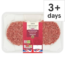 Tesco 4 Smash Burger 340g