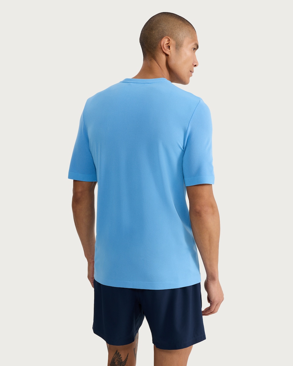 image 1 of F&F Active ULTRARUN Seamless Short Sleeved T-Shirt in Blue