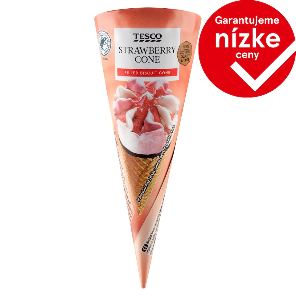 Tesco Mrazený krém s vanilkovou príchuťou a jahodový s jahodovou polevou 120 ml