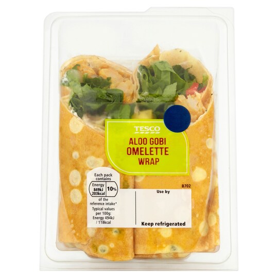 TESCO ALOO GOBI OMELETTE WRAP Tesco Groceries