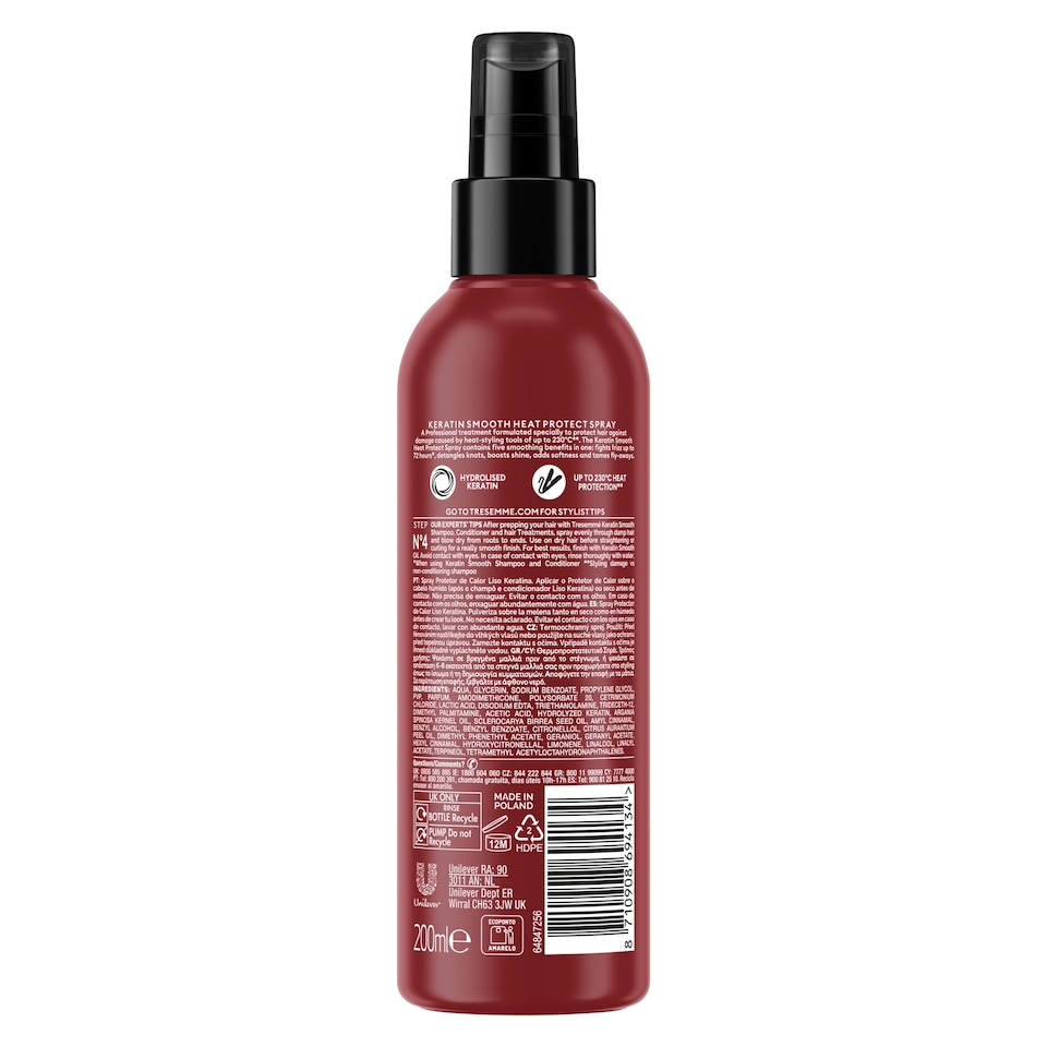 image 1 of TRESemme Keratin Smooth Heat Protect Spray 200ml