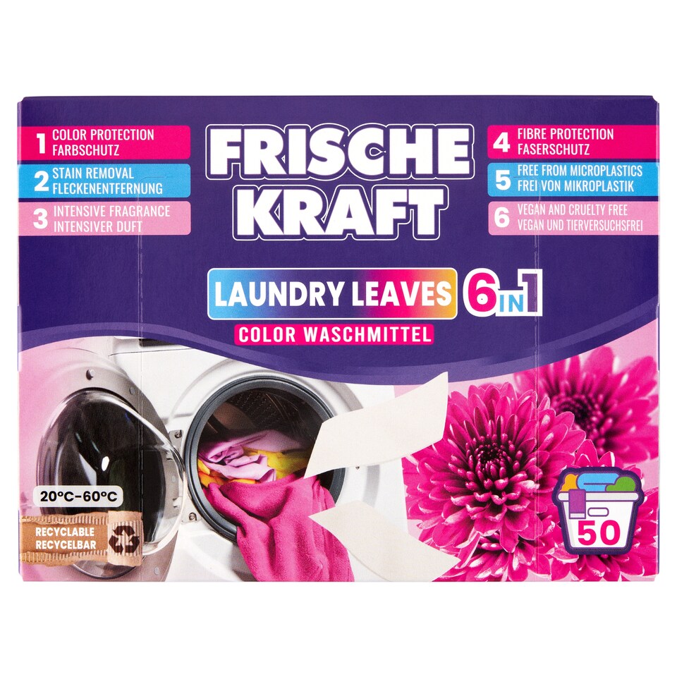 Friche Kraft 6 az 1-ben mosólapok színes szövetekhez 50 mosás 200 g