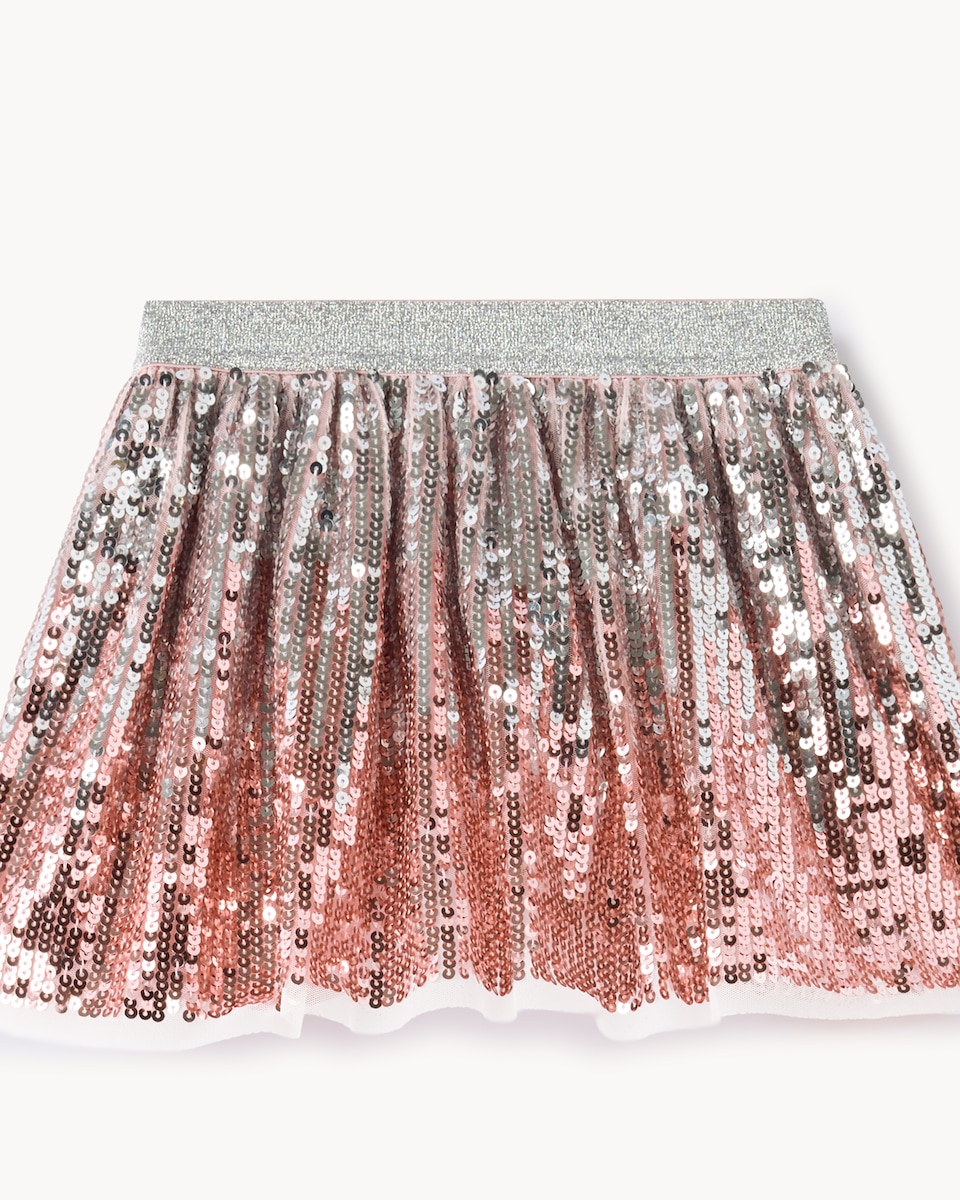 image 1 of F&F Girls Sequin Skirt in Pink