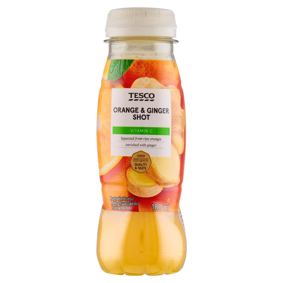 Tesco hidegen préselt narancslé gyömbérrel, citrommal és hozzáadott C-vitaminnal 180 ml