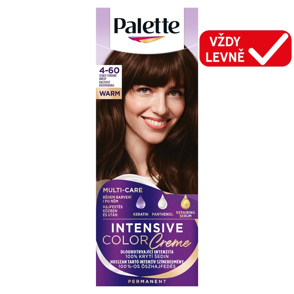 Palette Intensive Color Creme barva na vlasy lesklý středně hnědý 4-60