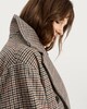 image 3 of F&F Double Breasted Houndstooth Print Coat with Wool in Multi Brown