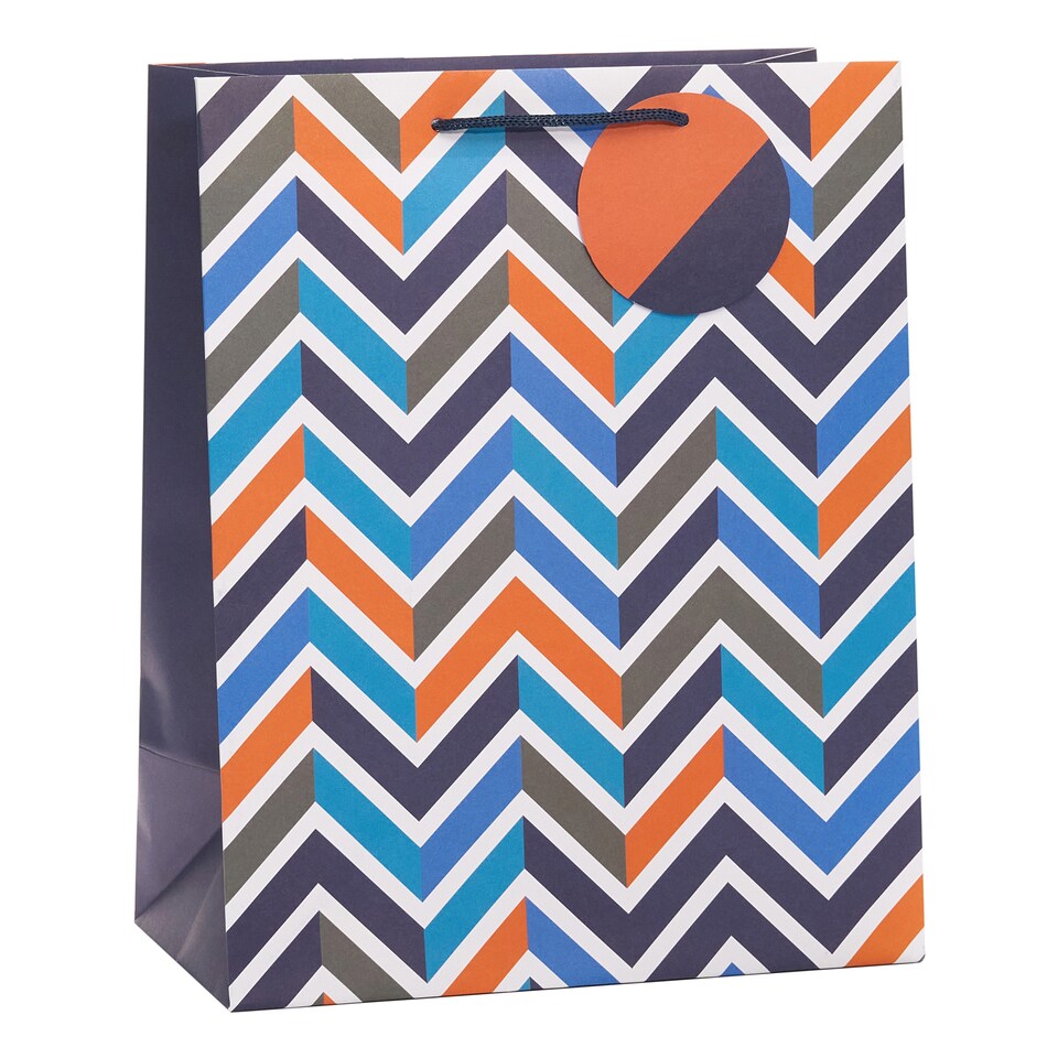 Tesco Blue Chevron Large Bag