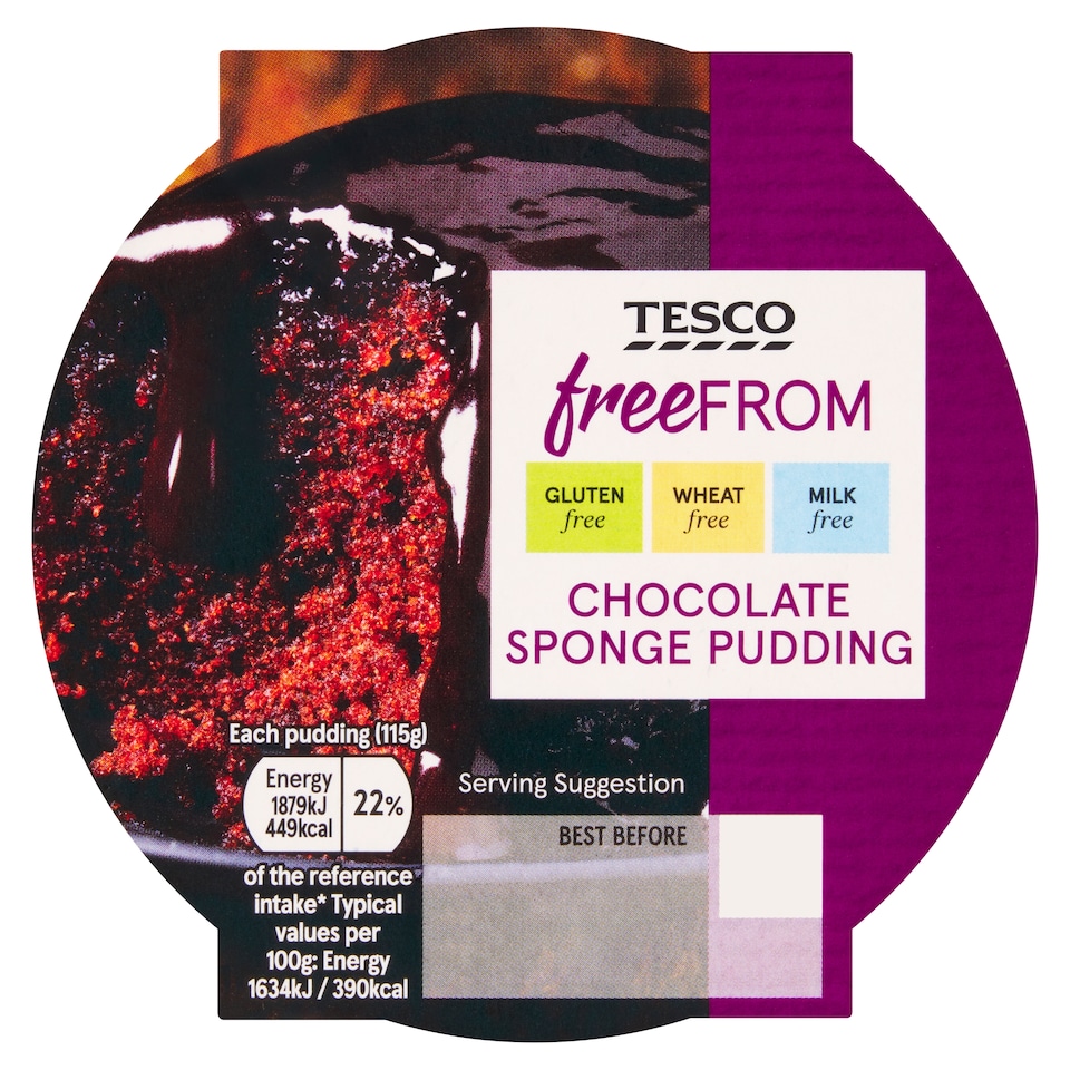 Tesco Free From Chocolate Sponge 115G