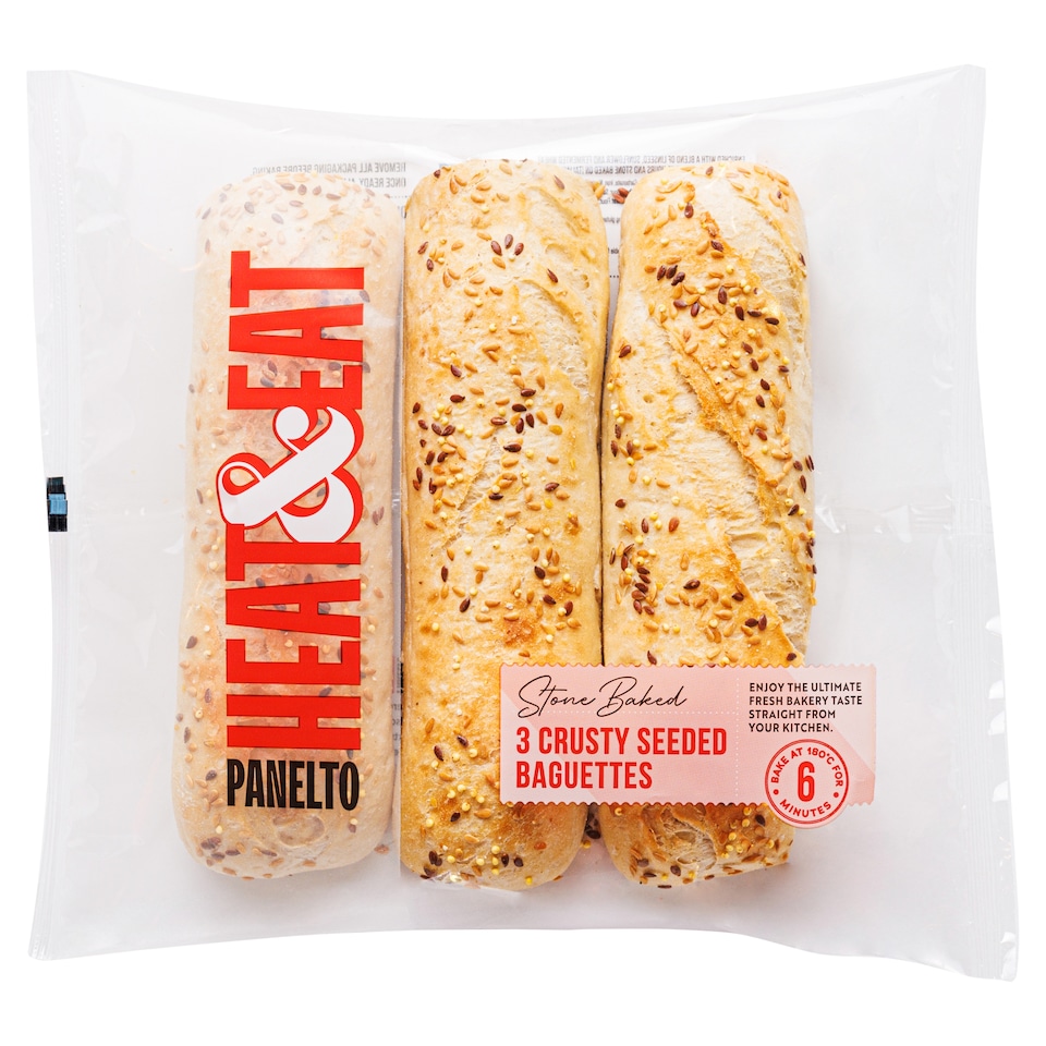 Heat & Eat Seeded Baguette 3 Pack