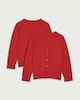 image 4 of F&F School Unisex 2-Pack Pure Cotton Knitted Cardigans in Red