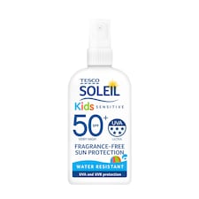 Tesco Soleil Kids Sensitive 50Spf Sun Spray 200Ml