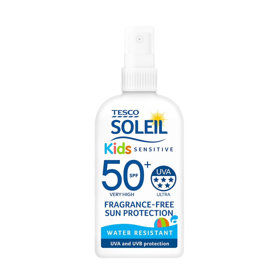image 1 of Tesco Soleil Kids Sensitive 50Spf Sun Spray 200Ml