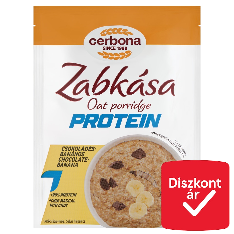 Cerbona Protein Chocolate-Banana Oat Porridge Rich in Protein with Sweeteners 60 g