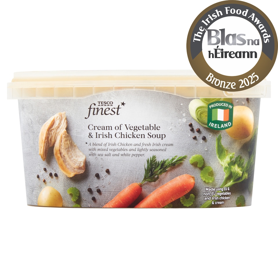 Tesco Finest Cream Of Vegetable And Irish Chicken Soup 400G